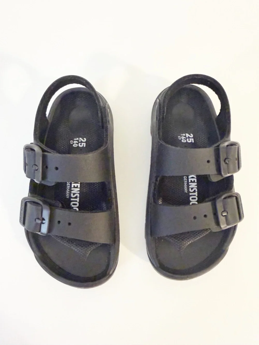 Birkenstock Kids Milano Black Sandals Buckle Straps Size 25 NWOT